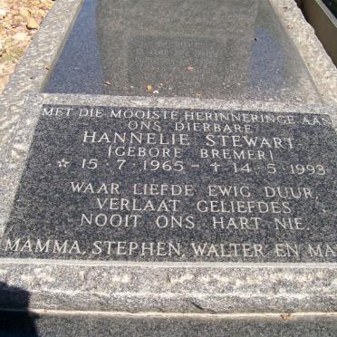 BREMER Horst Aloys Clemens 1935-1983 :: STEWART Hannelie  nee BREMER 1965-1993