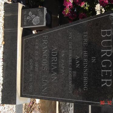 BURGER Adriaan Francois 1921-1971