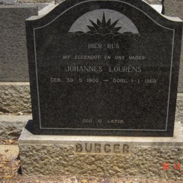 BURGER Johannes Lourens 1900-1960