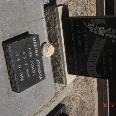 BREDA Alexander, van 1905-1972 &amp; Martha Johanna CLOETE 1909-1986
