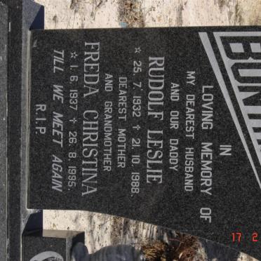 BONTHUYS Rudolf Leslie 1932-1988 &amp; Freda Christina 1937-1995