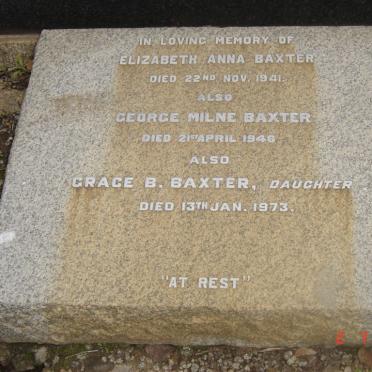 BAXER George Milne -1946 &amp; Elizabeth Anna -1941 :: BAXTER Grace B. -1973