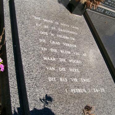 BOTHA Gert Arnoldus 1929-2003 &amp; Magdalena Petronella VAN WYK 1933-1982