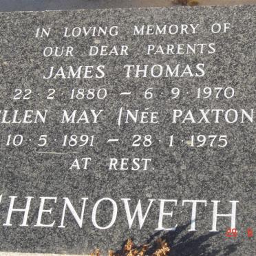 CHENOWETH James Thomas 1880-1970 &amp; Ellen May PAXTON 1891-1975