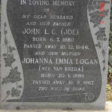 COMMAILLE John L.C. 1880-1946 &amp; Johanna Emma Logan VAN BREDA 1889-1967