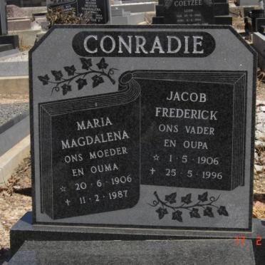 CONRADIE Jacob Frederick 1906-1996 &amp; Maria Magdalena 1906-1987