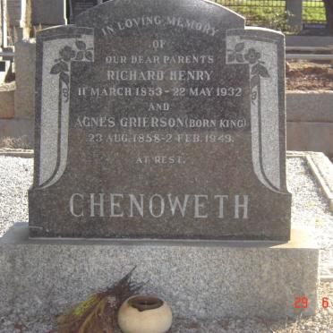 CHENOWETH Richard Henry 1853-1932 &amp; Agnes Grierson KING 1858-1949