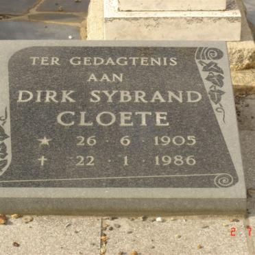 CLOETE Dirk Sybrand 1905-1986