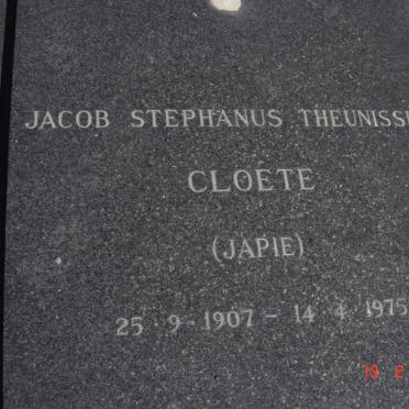 CLOETE Jacob Stephanus Theunissen 1907-1975