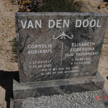 DOOL Cornelis Adrianus, van den 1917-2002 &amp; Elisabeth Egberdina HAZEBROEK 1922-2002
