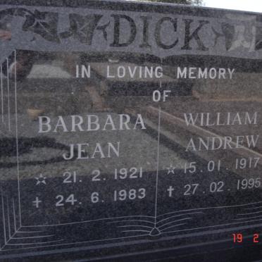 DICK William Andrew 1917-1995 &amp; Barbara Jean 1921-1983