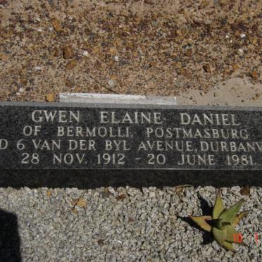 DANIEL Gwen Elaine 1912-1981