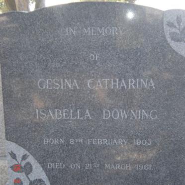 DOWNING Gesina Catharina Isabella 1903-1961