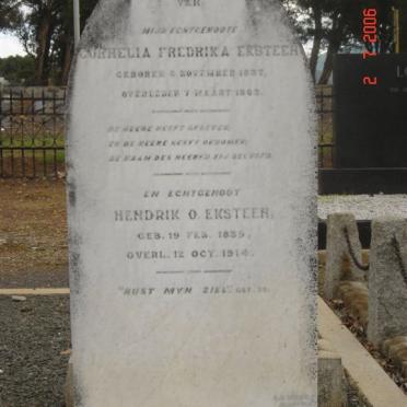 EKSTEEN Hendrik O. 1839-1914 &amp; Cornelia Fredrika 1837-190?