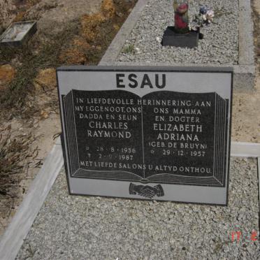 ESAU Charles Raymond 1956-1987 &amp; Elizabeth Adriana DE BRUYN 1957-