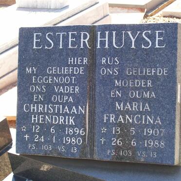 ESTERHUYSE Christiaan Hendrik 1896-1980 &amp; Maria Francina 1907-1988