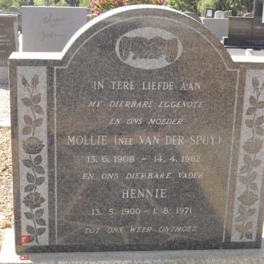 EKSTEEN Hennie 1900-1971 &amp; Mollie VAN DER SPUY 1908-1962