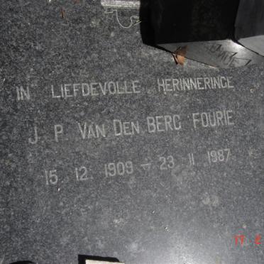 FOURIE J.P. van den Berg 1909-1987