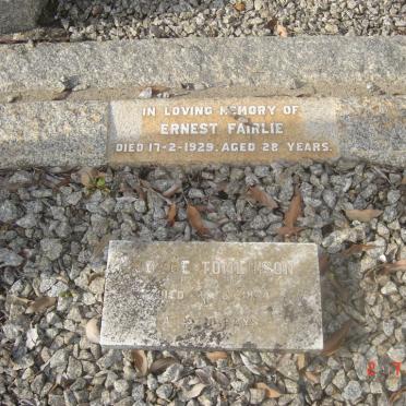FAIRLIE Ernest -1929, TOMLINSON Joyce -1944