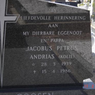 GOOSEN Jacobus Petrus Andrias 1939-1986