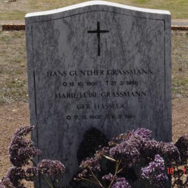 GRASSMANN Hans Gunther 1900-1986 &amp; Marie Luise HASSLER 1902-1995