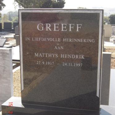 GREEFF Matthys Hendrik 1917-1997