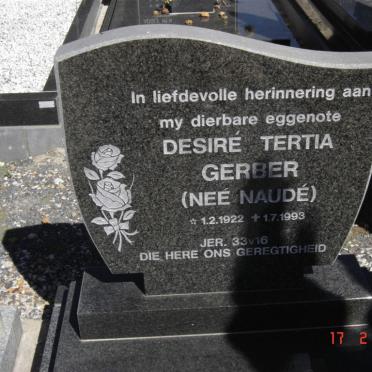 GERBER Desiré Tertia nee NAUDé 1922-1993