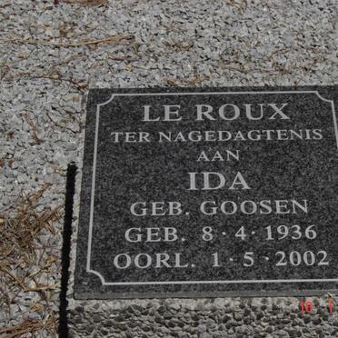 ROUX Ida, le nee GOOSEN 1936-2002