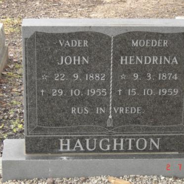 HAUGHTON John 1882-1955 &amp; Hendrina 1874-1959