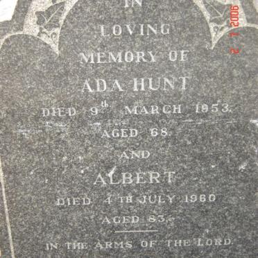 HUNT Albert -1960 &amp; Ada -1953