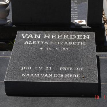 HEERDEN Aletta Elizabeth, van -1991