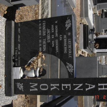 HANEKOM Jacobus Francois Theron 1930-198?