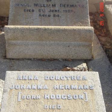 HERMANS Henry William -19?? &amp; Anna Dorothea Johanna HODGSON -1969