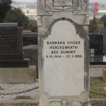 HERCKENRATH Barbara Visser nee DUMINY 1924-1998