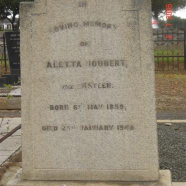JOUBERT Aletta nee EKSTEEN 1859-1948