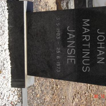 JANSIE Johan Martinus 1903-1973