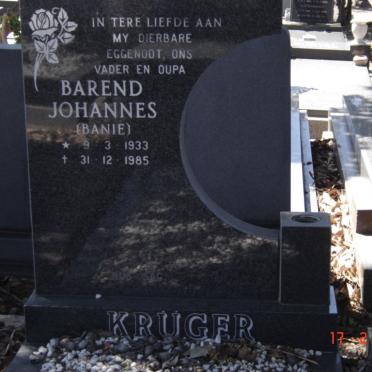KRUGER Barend Johannes 1933-1985