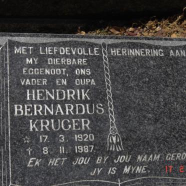 KRUGER Hendrik Bernardus 1920-1987