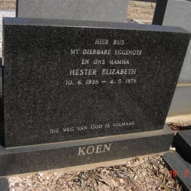KOEN Hester Elizabeth 1938-1978
