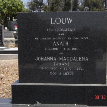 LOUW Anath 1898-1967 &amp; Johanna Magdalena 1907-1992