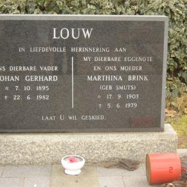 LOUW Johan Gerhard 1895-1982 &amp; Marthina Brink SMUTS 1903-1979