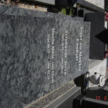 LOUBSER Stephanus Steyn 1924-1996 &amp; Martha Maria GROVé 1924-1986