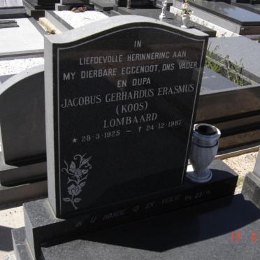 LOMBAARD Jacobus Gerhardus Erasmus 1925-1987