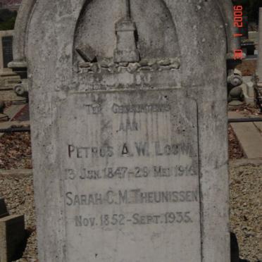 LOUW Petrus A.W. 1847-1916 &amp; Sarah C.M. THEUNISSEN 1852-1935