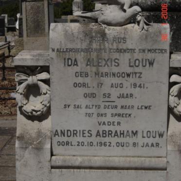 LOUW Andries Abraham -1962 &amp; Ida Alexis MARINCOWITZ -1941