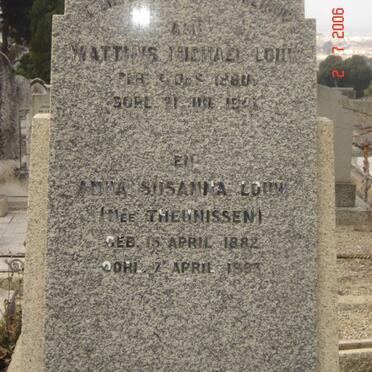 LOUW Matthys Michael 1880–194? &amp; Anna Susanna THEUNISSEN 1882-1963