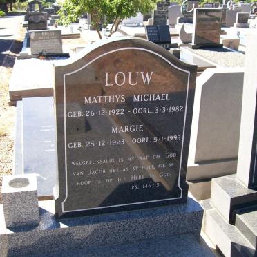 LOUW Matthys Michael 1922-1982 &amp; Margie 1923-1993