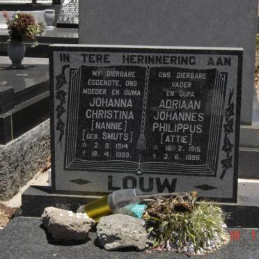 LOUW Adriaan Johannes Philippus 1915-1996 &amp; Johanna Christina SMUTS 1914-1989