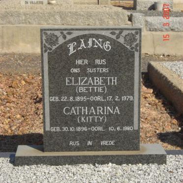 LAING Elizabeth 1895-1979, LAING Catharina 1896-1980