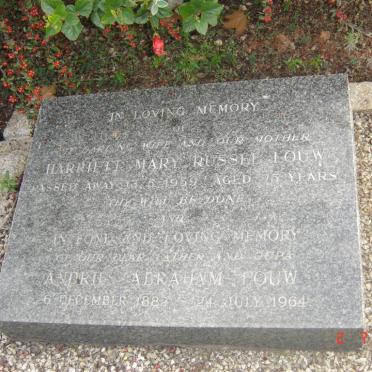 LOUW Andries Abraham 1882-1964 &amp; Harriet Mary Russel -1959